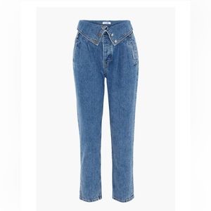 Re/DONE | 
80s fold-over high-rise tapered jeans
